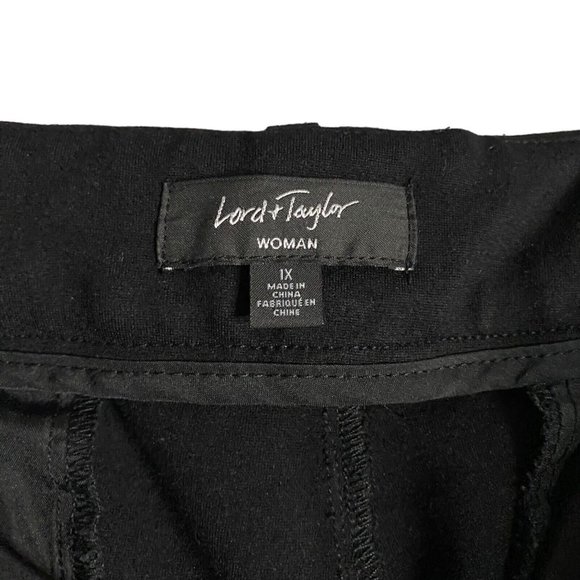 Lord & Taylor Women's Black Ponte Ankle Pants - Picture 8 of 10
